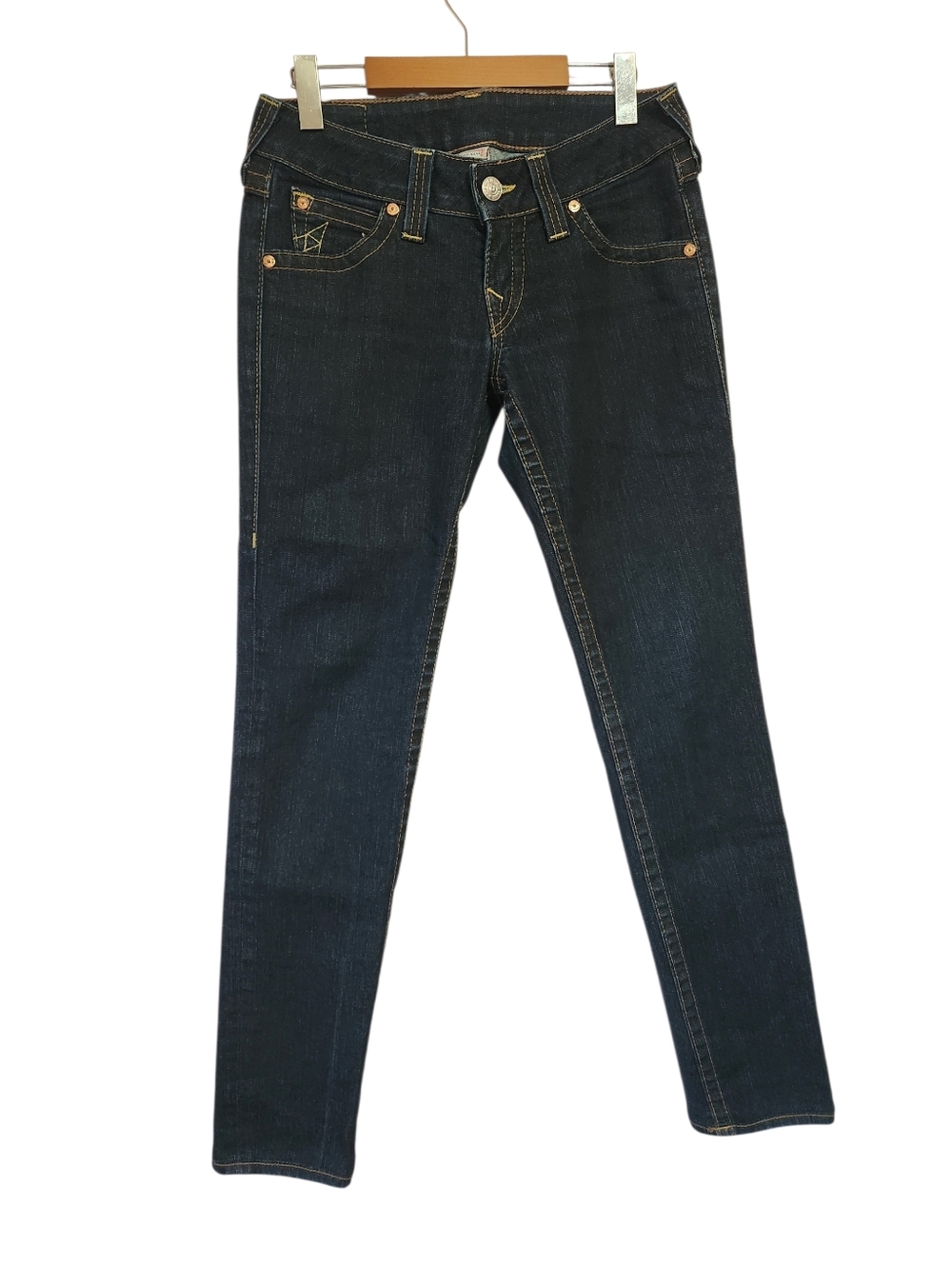 Vintage True Religion Ricki Jeans Made in USA Big T Stitch Flap Pocket Size 28